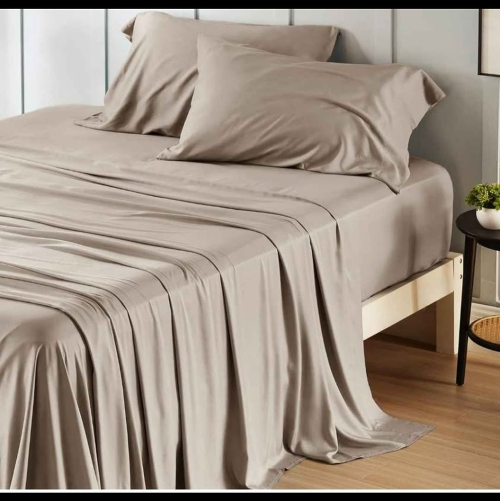 Bedsure King Size Sheets Set, Cooling Sheets for Hot Sleepers, Rayon Bamboo
